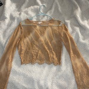 Sheer orange/pink top Size S